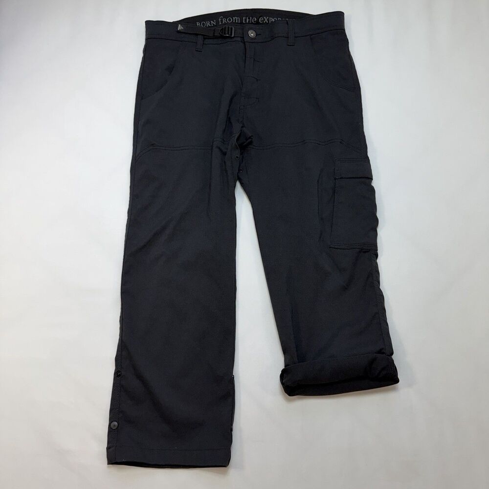 Prana Stretch Zion Cargo Pants Black 33 X 30 Convertible Outdoor Hiking Gorpcore
